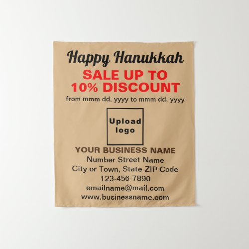 Business Hanukkah Sale on Light Brown Tapestry