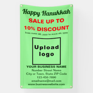 Business Hanukkah Sale on Light Green Banner