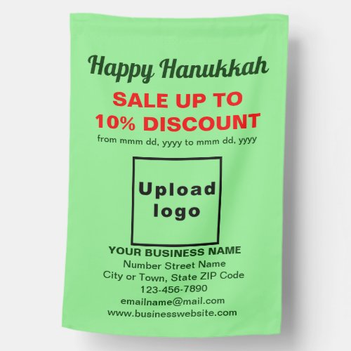 Business Hanukkah Sale on Light Green Flag