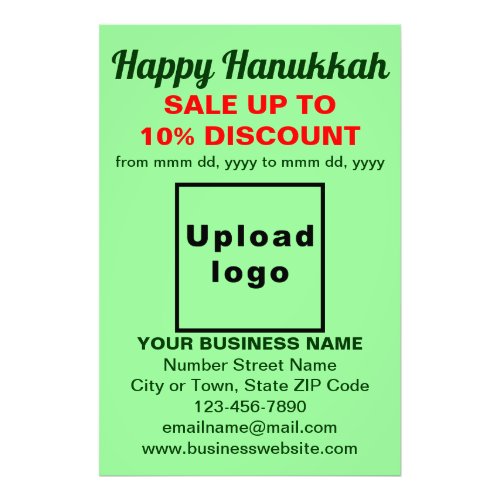 Business Hanukkah Sale on Light Green Photo Paper