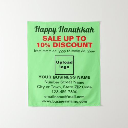 Business Hanukkah Sale on Light Green Tapestry