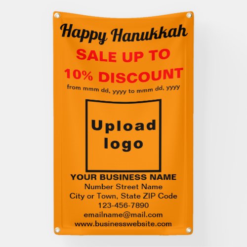 Business Hanukkah Sale on Orange Color Banner