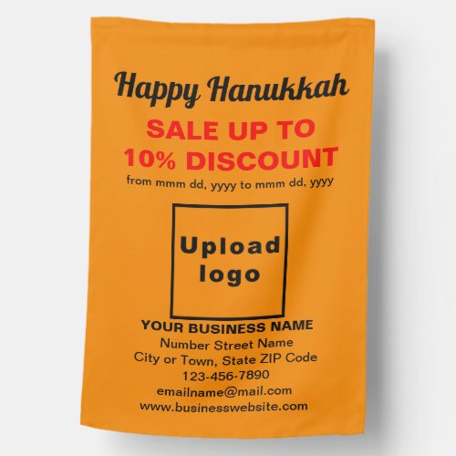 Business Hanukkah Sale on Orange Color Flag