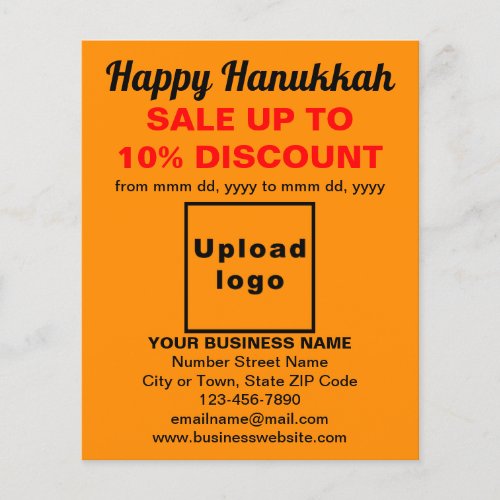 Business Hanukkah Sale on Orange Color Flyer