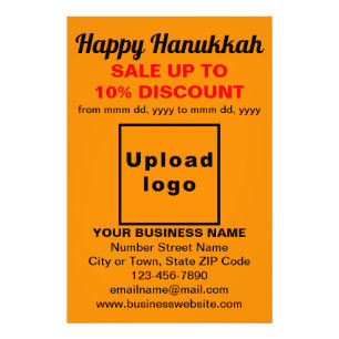 Business Hanukkah Sale on Orange Color Photo Paper Print