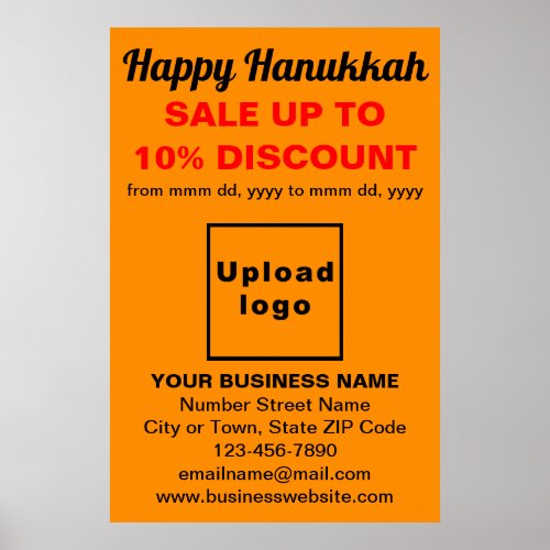 Business Hanukkah Sale on Orange Color Poster