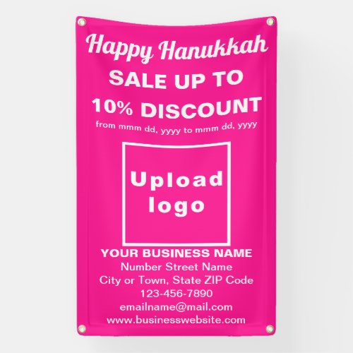 Business Hanukkah Sale on Pink Banner