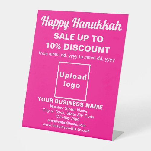 Business Hanukkah Sale on Pink Pedestal Sign