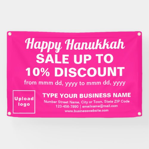 Business Hanukkah Sale on Pink Rectangle Banner