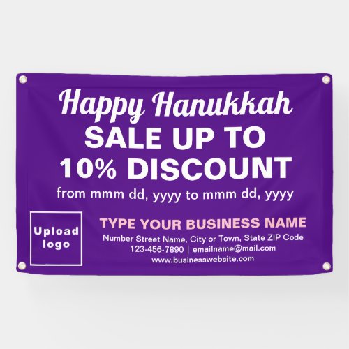 Business Hanukkah Sale on Purple Rectangle Banner