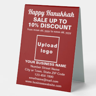 Business Hanukkah Sale on Red Table Sign