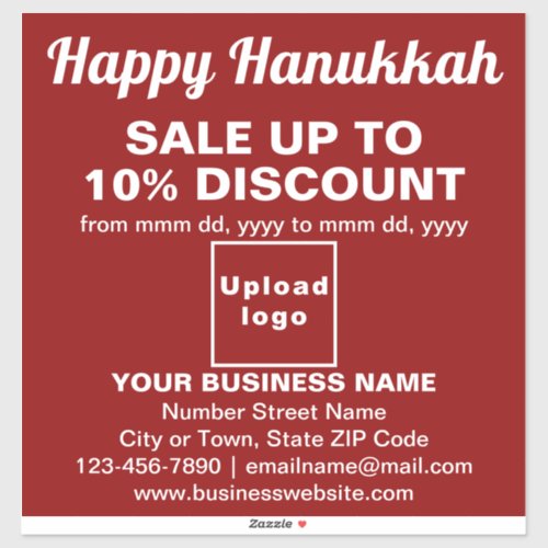 Business Hanukkah Sale on Red Vinyl Sticker