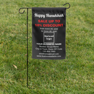 Business Hanukkah Sale on Single-Sided Print Black Garden Flag