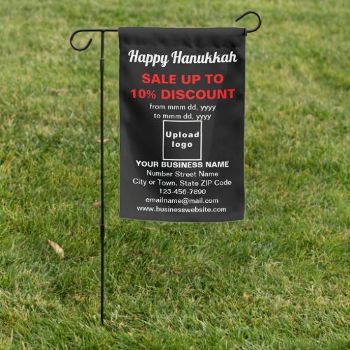 Business Hanukkah Sale on Single_Sided Print Black Garden Flag
