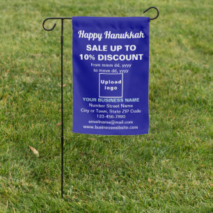 Business Hanukkah Sale on Single-Sided Print Blue Garden Flag