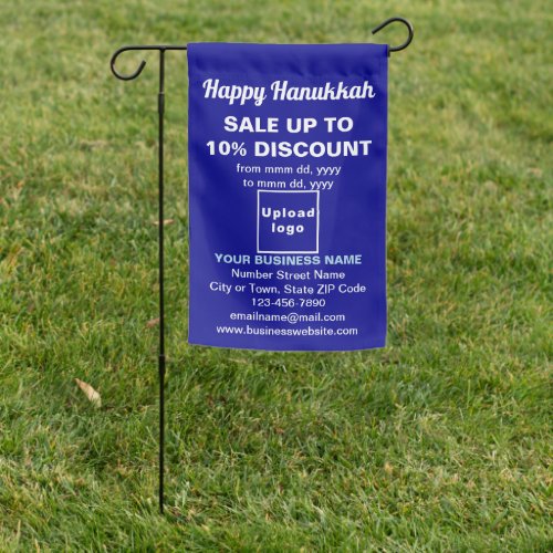 Business Hanukkah Sale on Single_Sided Print Blue Garden Flag
