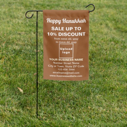 Business Hanukkah Sale on Single_Sided Print Brown Garden Flag