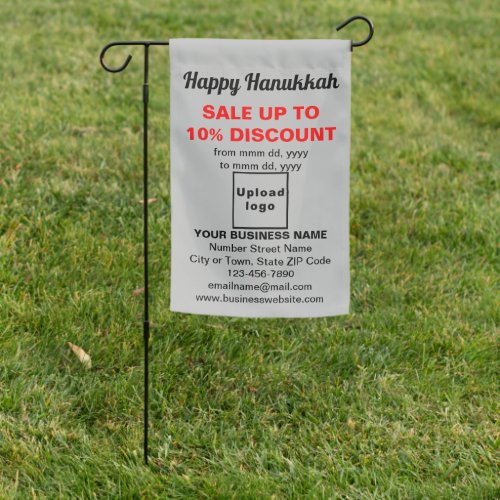 Business Hanukkah Sale on Single_Sided Print Gray Garden Flag