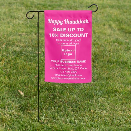 Business Hanukkah Sale on Single_Sided Print Pink Garden Flag