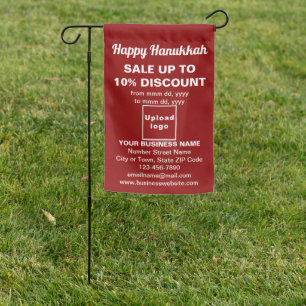 Business Hanukkah Sale on Single-Sided Print Red Garden Flag