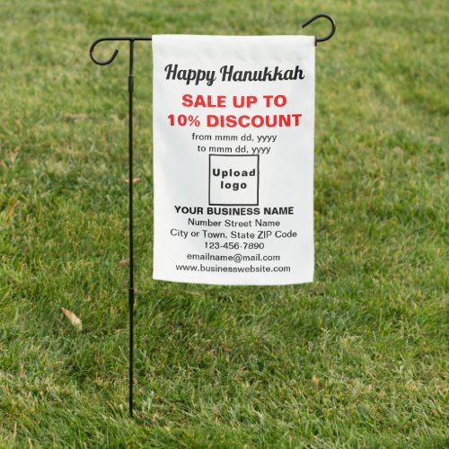 Business Hanukkah Sale on Single_Sided Print White Garden Flag