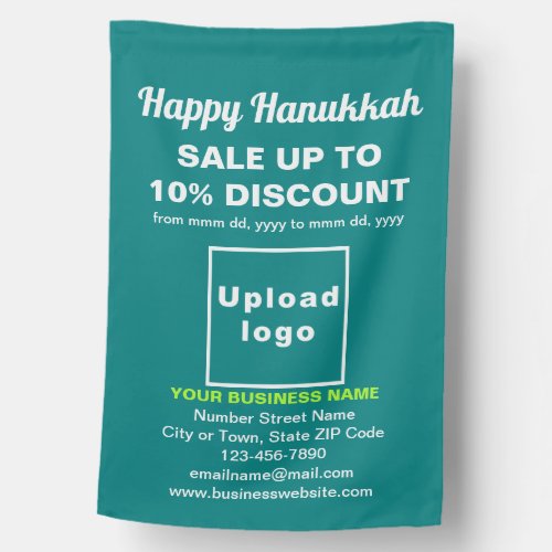 Business Hanukkah Sale on Teal Green Flag