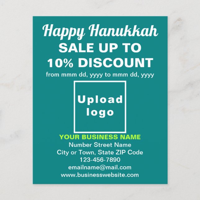 Business Hanukkah Sale on Teal Green Flyer (Front)