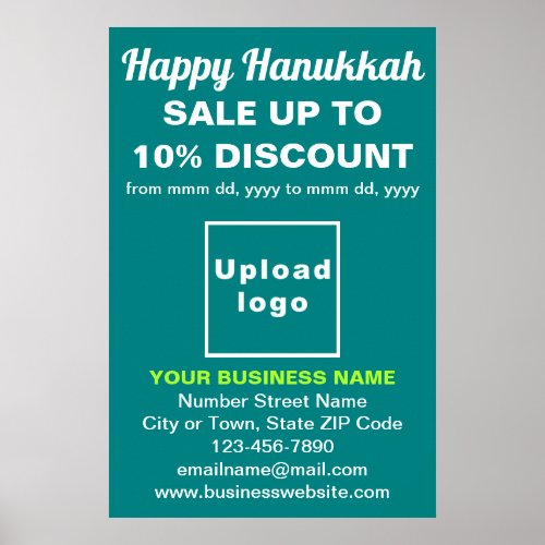 Business Hanukkah Sale on Teal Green Poster