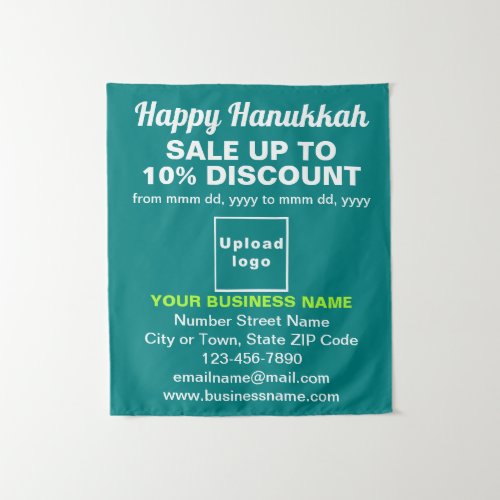 Business Hanukkah Sale on Teal Green Tapestry
