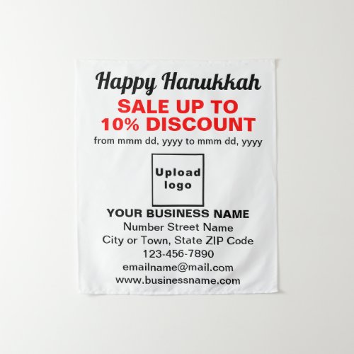 Business Hanukkah Sale on White Tapestry