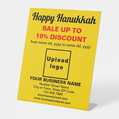 Business Hanukkah Sale on Yellow Pedestal Sign