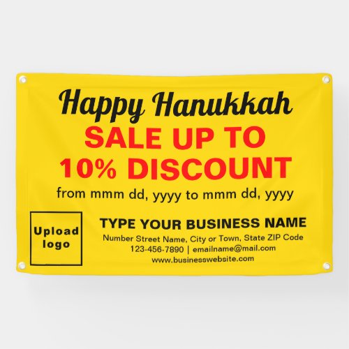 Business Hanukkah Sale on Yellow Rectangle Banner