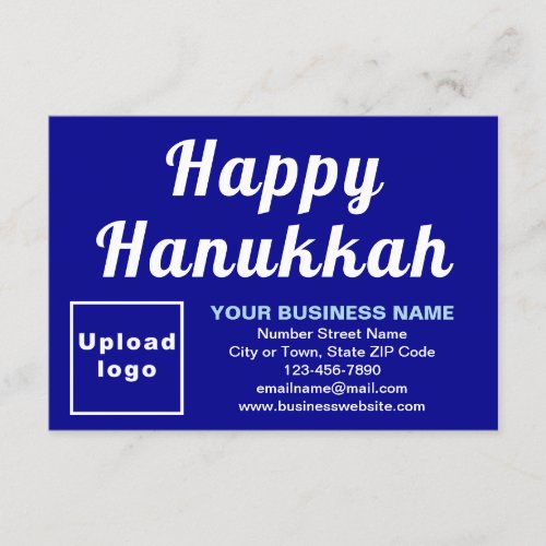 Business Hanukkah Small Blue Flat Card