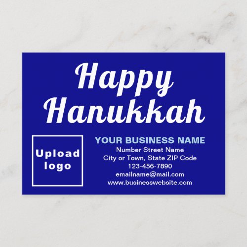 Business Hanukkah Small Blue Flat Greeting Card