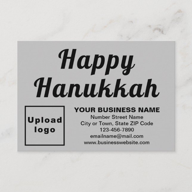 Business Hanukkah Small Gray Flat Card (Front)