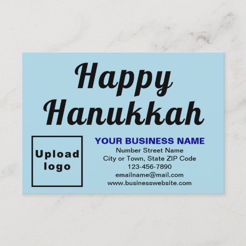 Business Hanukkah Small Light Blue Flat Card