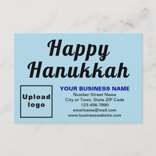 Business Hanukkah Small Light Blue Flat Greeting Card