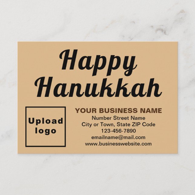 Business Hanukkah Small Light Brown Flat Greeting Card (Front)