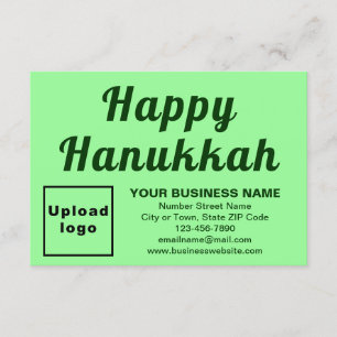 Business Hanukkah Small Light Green Flat Card
