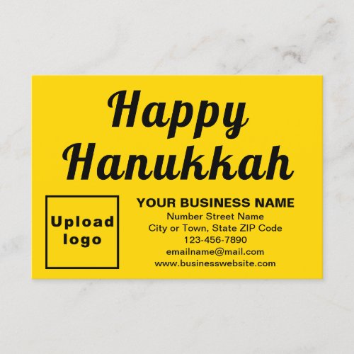 Business Hanukkah Small Yellow Flat Card