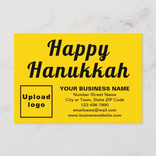 Business Hanukkah Small Yellow Flat Greeting Card