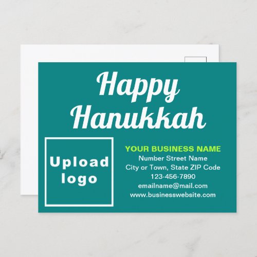 Business Hanukkah Teal Green Holiday Postcard