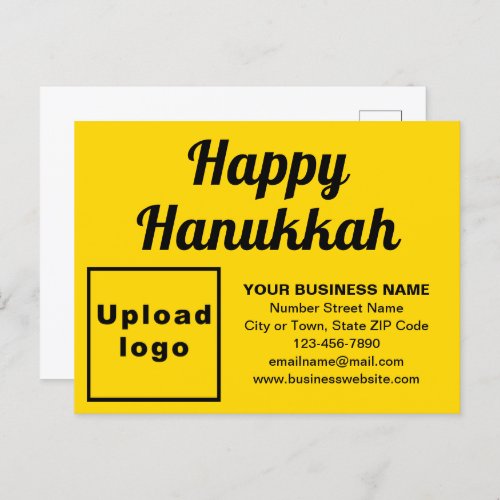Business Hanukkah Yellow Holiday Postcard