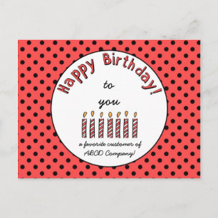 Business Happy Birthday Coupon Orange-Red Postcard