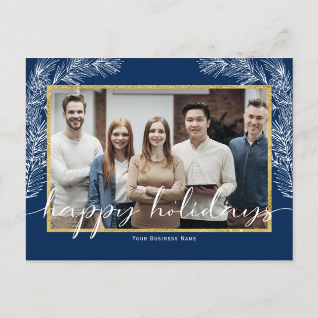 Business Happy Holiday with photo postcards (Front)