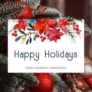 Business Happy Holidays Modern Holiday Card