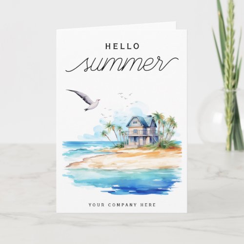 Business Hello Summer Beach House Ocean  Card