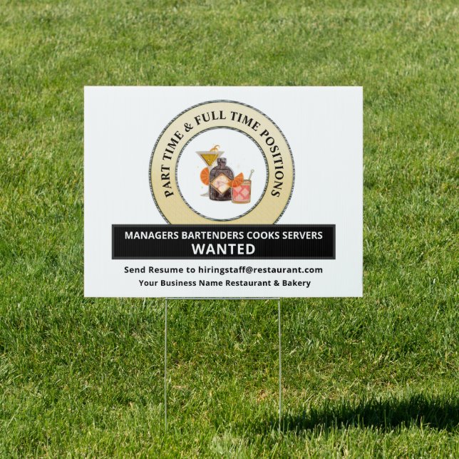 Business Help Wanted Employees Jobs Hiring  Sign (Insitu)
