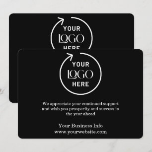 Business Holiday Black Card with Custom Business