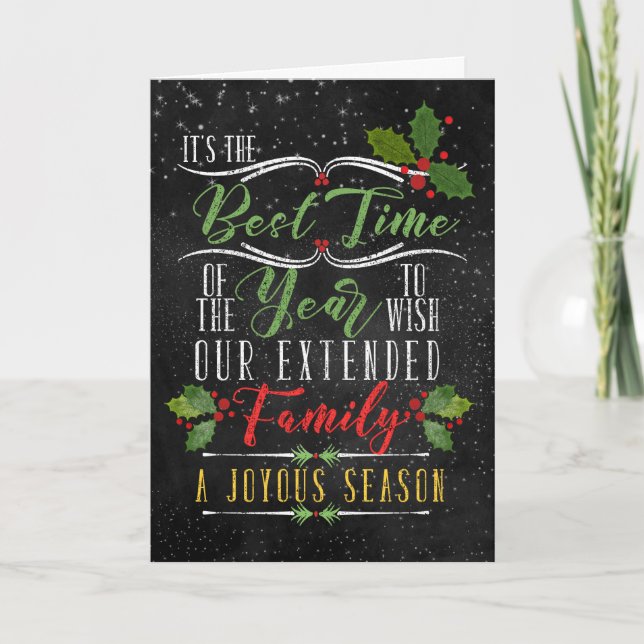 Business Holiday Chalkboard and Holly Theme (Front)